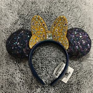 Disney Parks WDW 50th Magical Celebration Minnie Gold Bow Ear Headband
